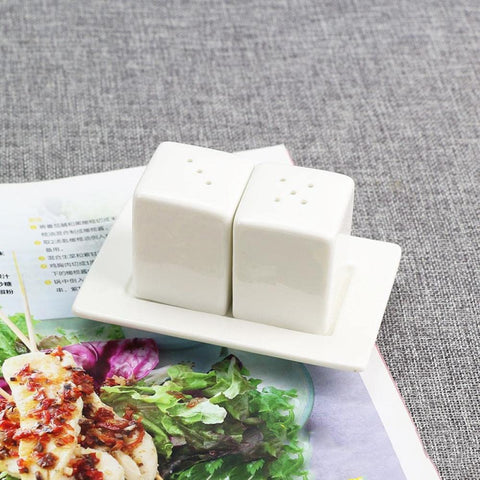 Gaolinci saleros blancos de porcelana, diseño compacto para mesas pequeñas