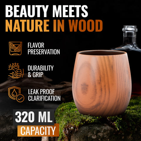 Vaso Garderie para bourbon, madera carbonizada, disfruta cada sorbo.