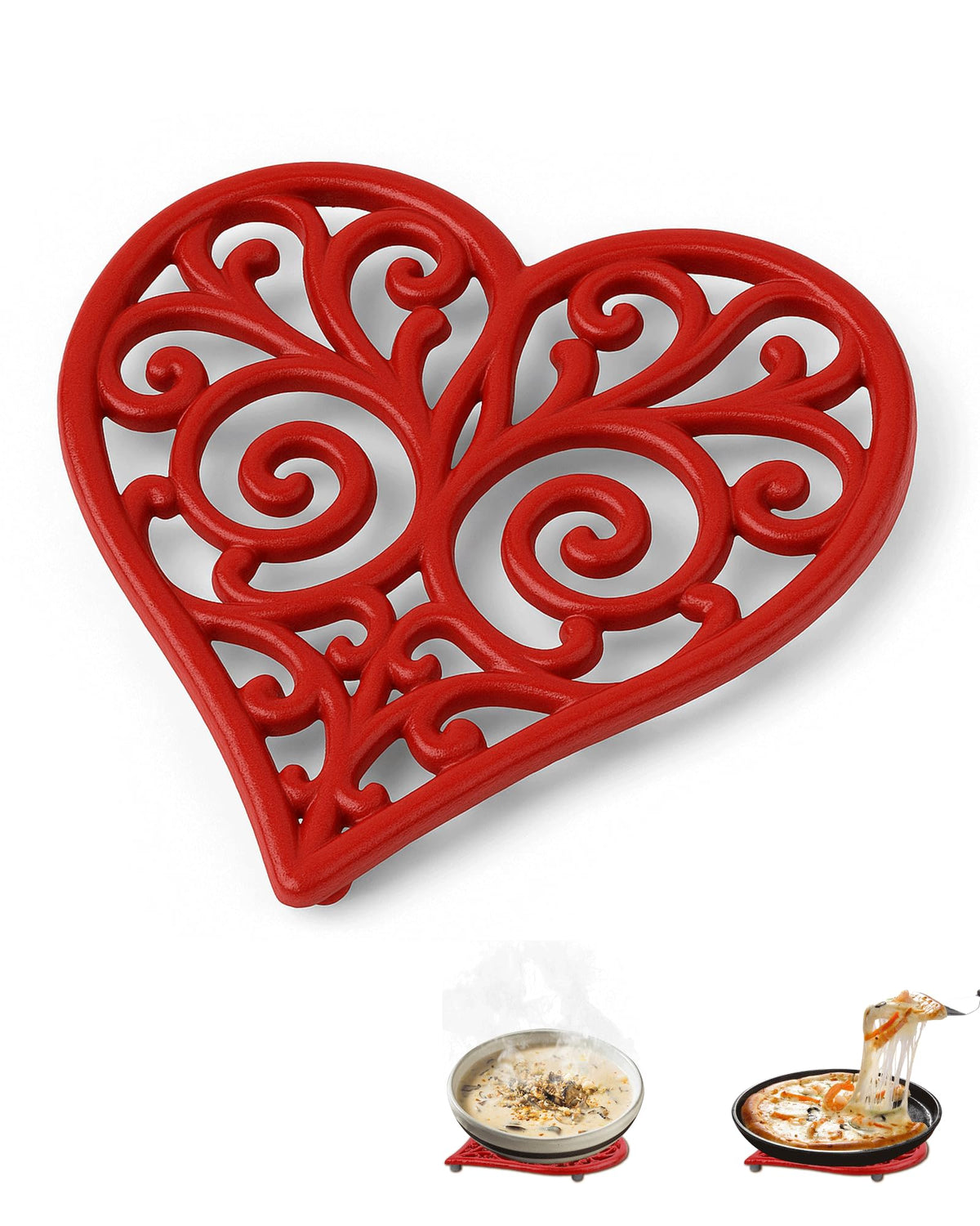 Gardmate salvamanteles corazon rojo protege superficies al colocar ollas calientes