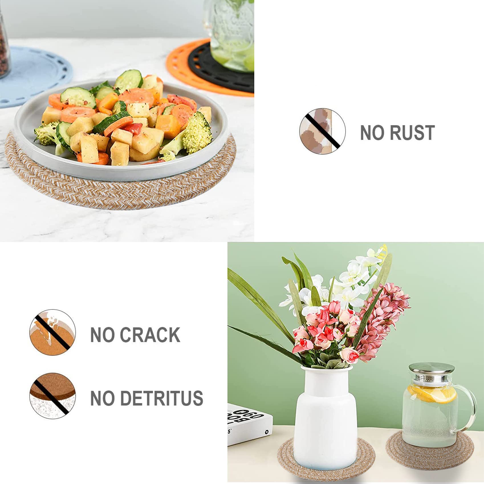 Manoplas de 7-9 pulgadas, diseño práctico para agarrar y mover platos.