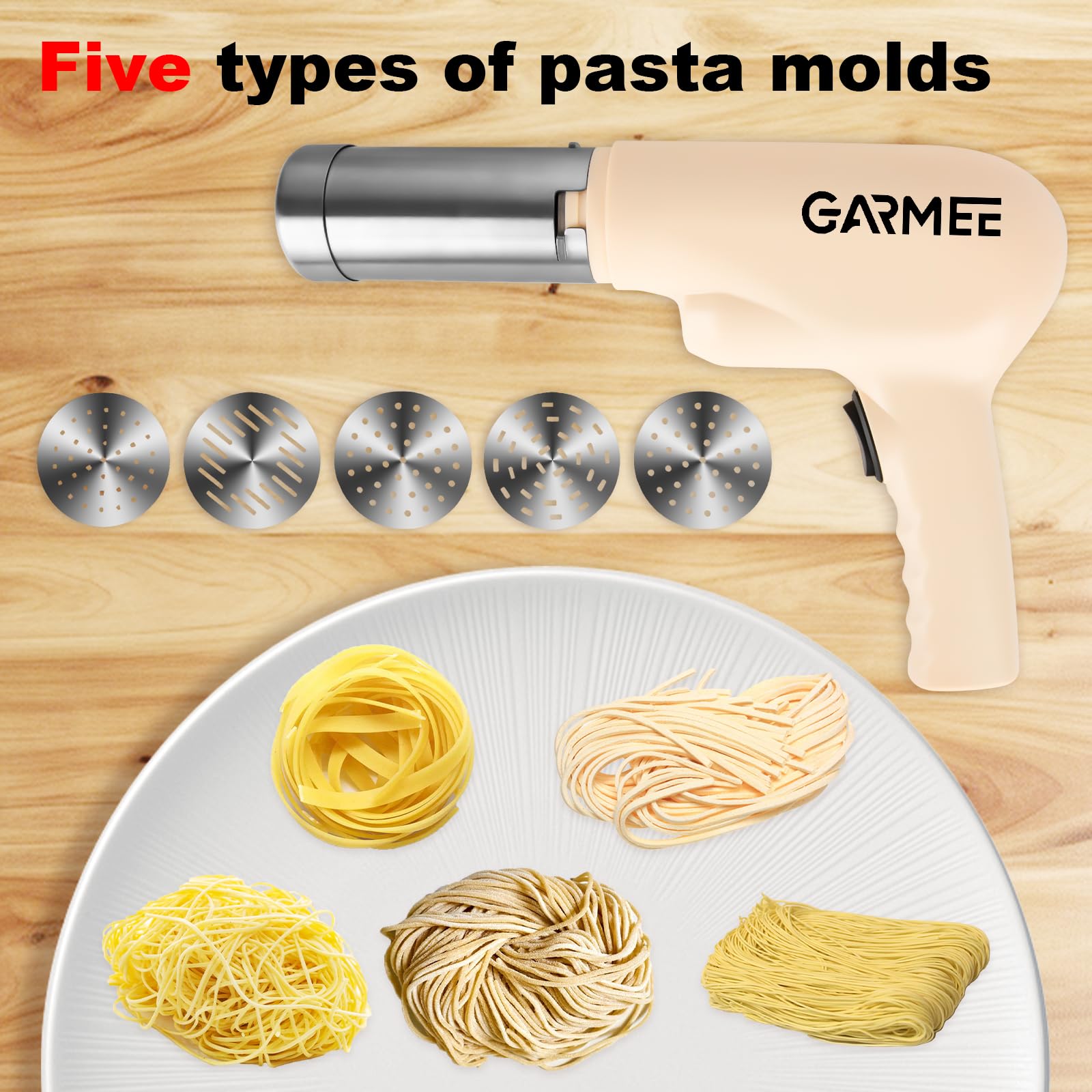 Dados para pasta de GARMEE permiten anchuras variadas para fideos caseros.
