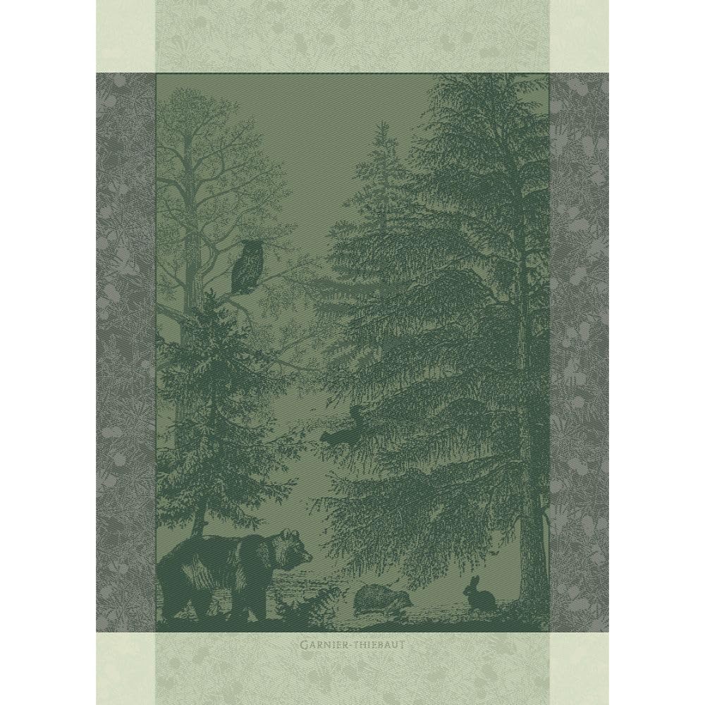 Toalla Garnier-Thiebaut Animales del Bosque con diseño forestal para secar platos.