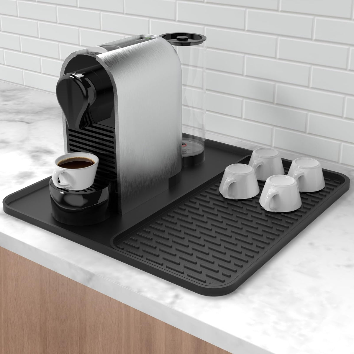 Garolue alfombrilla de silicona para cafetera, superficie estable para la máquina.
