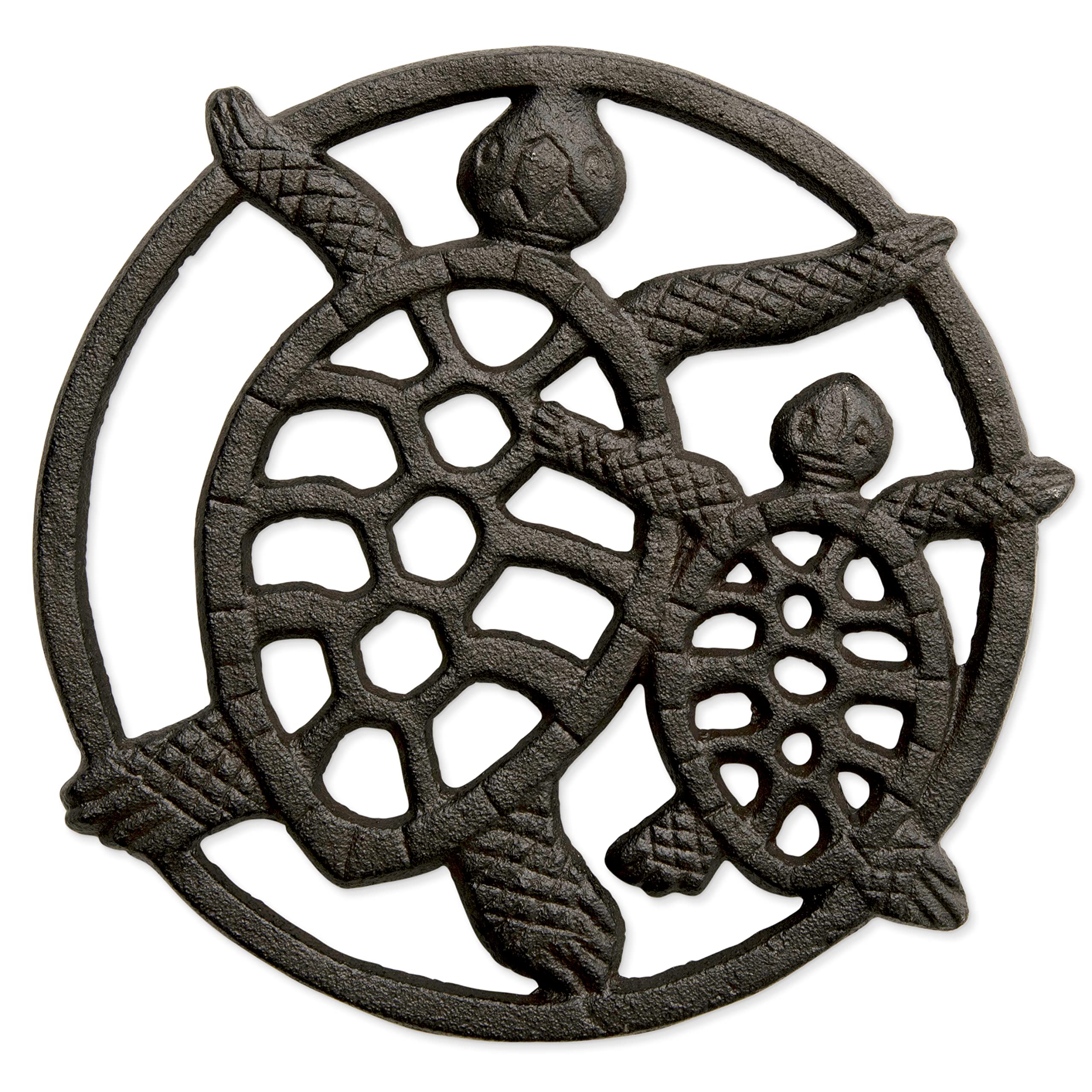 Protege superficies con GASARÉ Trivet de hierro forjado y diseño de tortugas.