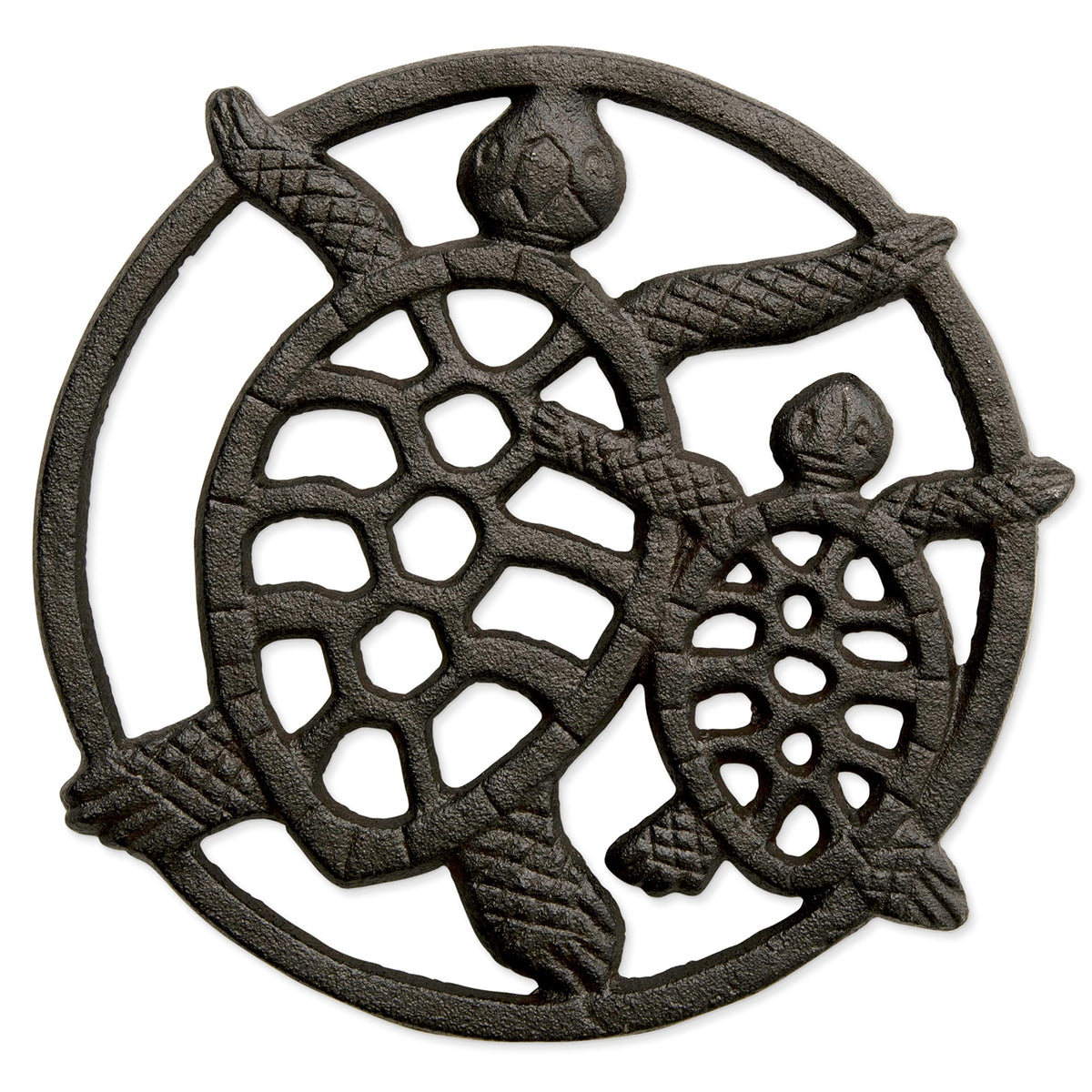 Protege superficies con GASARÉ Trivet de hierro forjado y diseño de tortugas.
