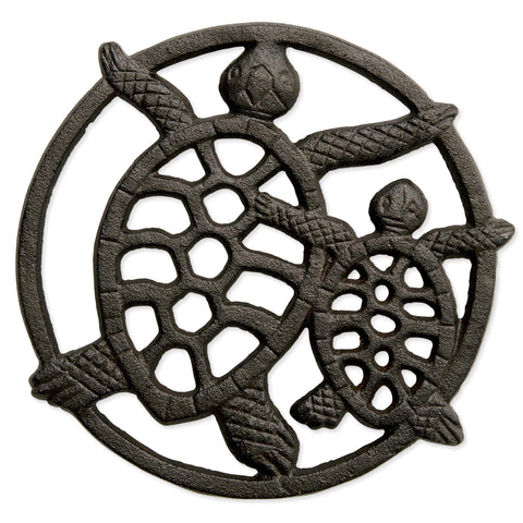 Protege superficies con GASARÉ Trivet de hierro forjado y diseño de tortugas.