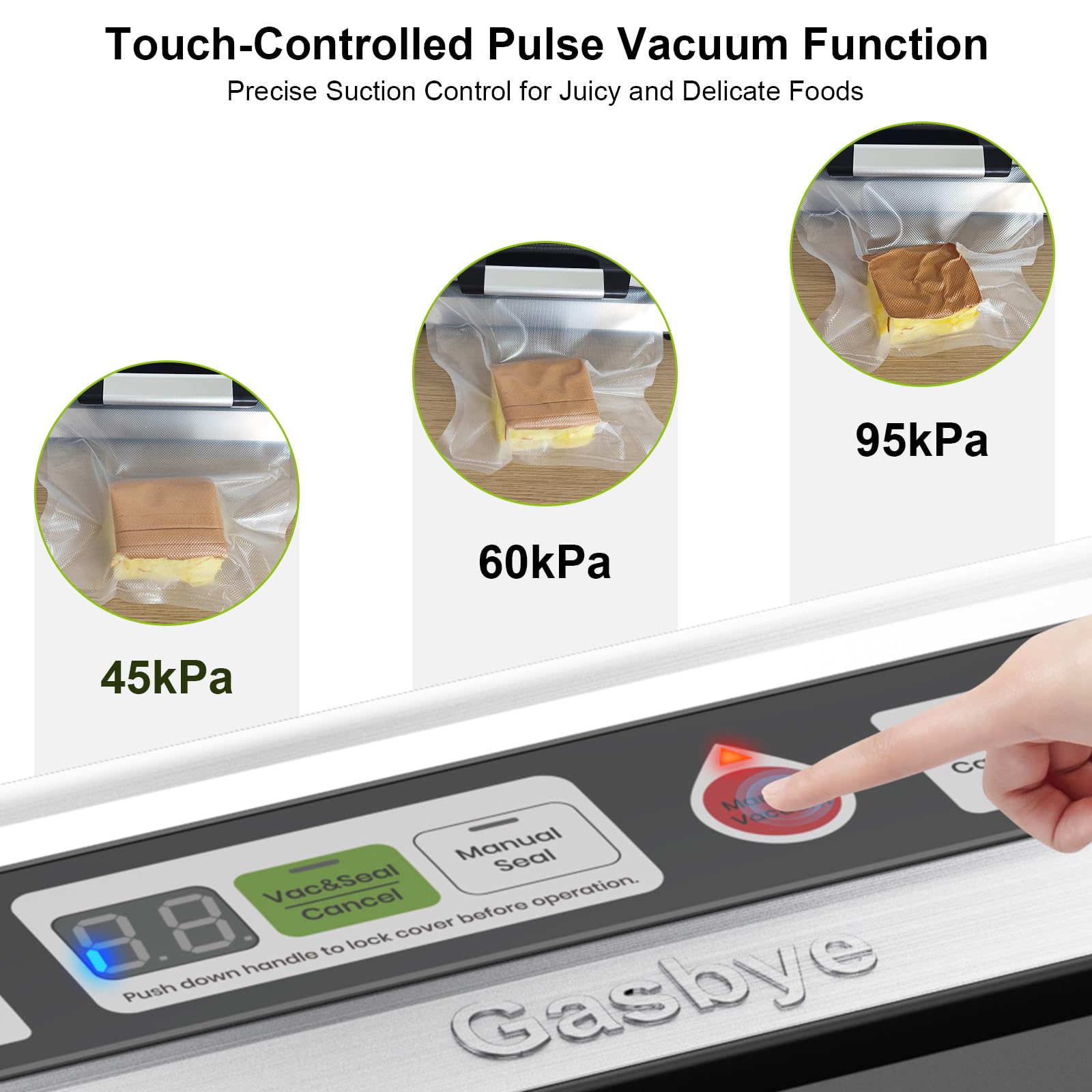 Gasbye Selladora al Vacío mango ergonómico para uso diario