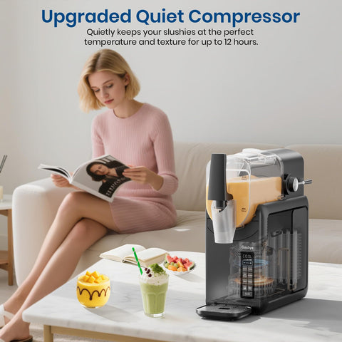 Gasbye slushie diseño compacto en negro para cocinas modernas.