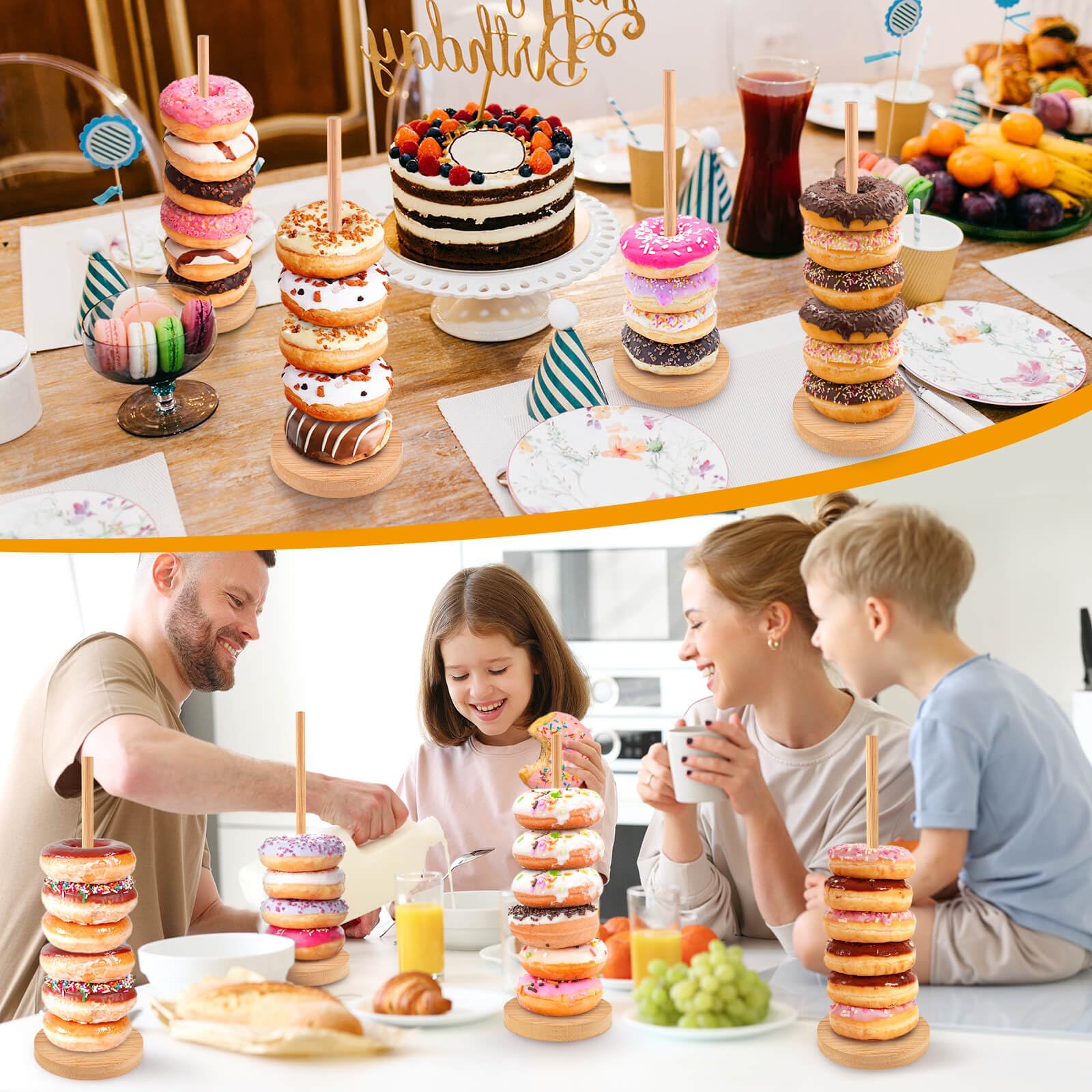 Gasgimos expositor donas para fiestas ofrece uso versátil en bodas.