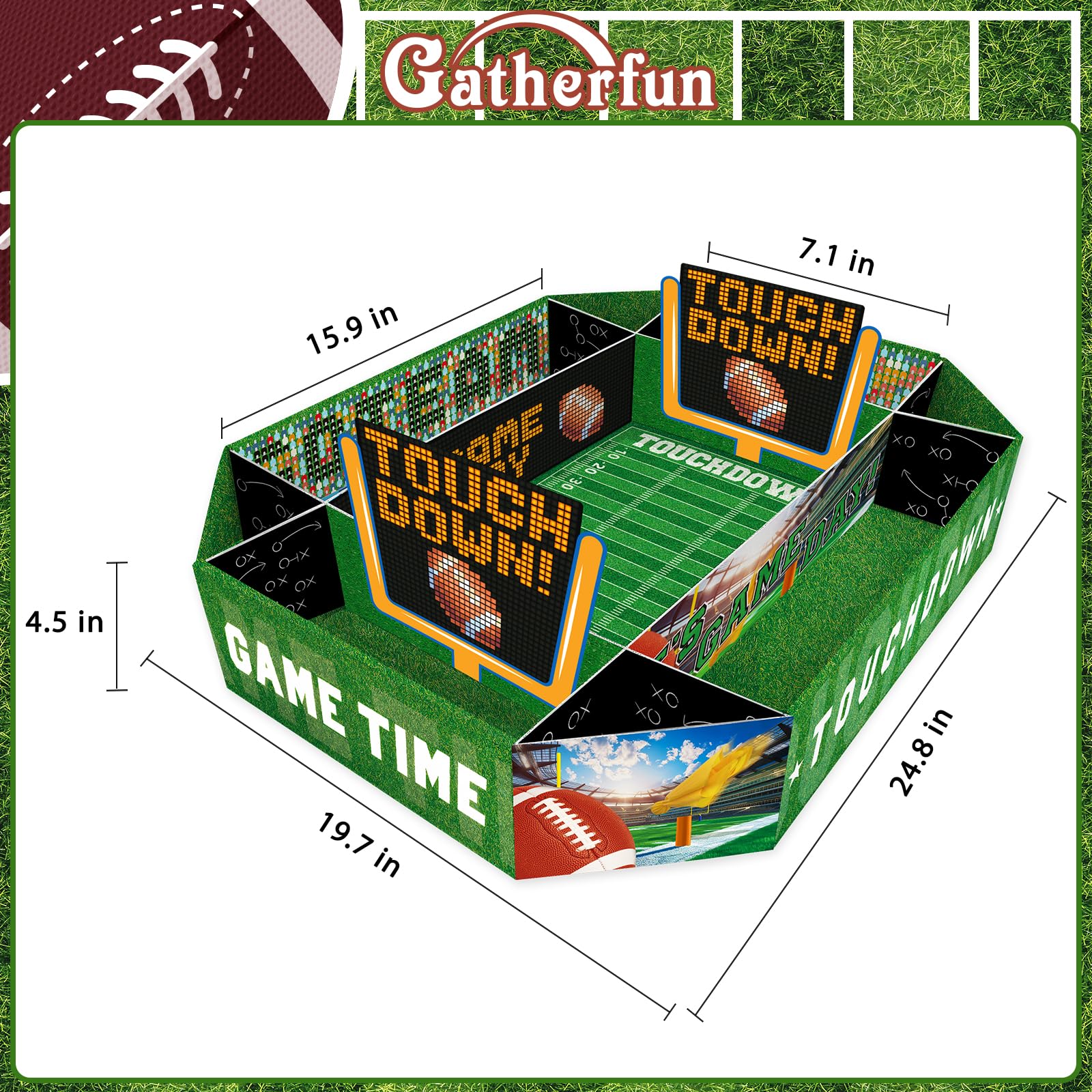 Bandeja Gatherfun de 9 compartimentos para organizar aperitivos de juego.