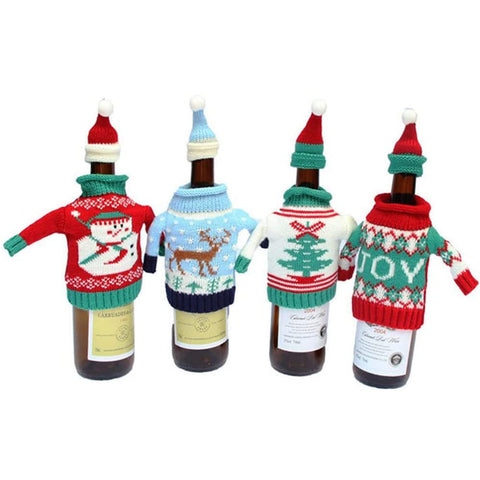 Gawertoy cubre botellas de vino con diseño de letra de alegría, ideal como centro de mesa festivo.