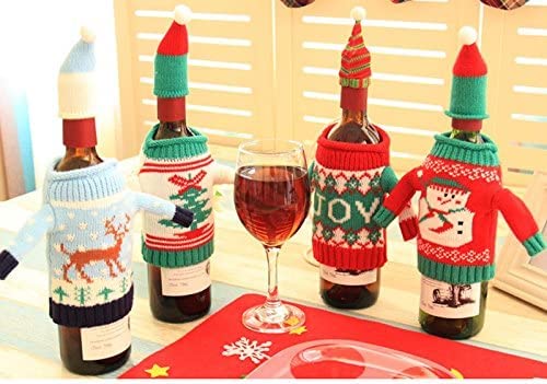 Gawertoy sombrero navideño de punto, toque festivo para la botella.