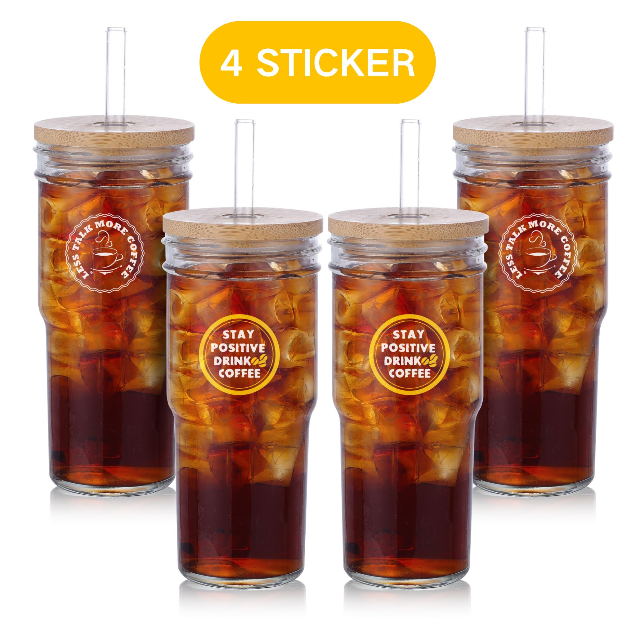 Gazeglyd vaso de cristal 20oz con tapa de bambú, opción ecológica para bebidas frías