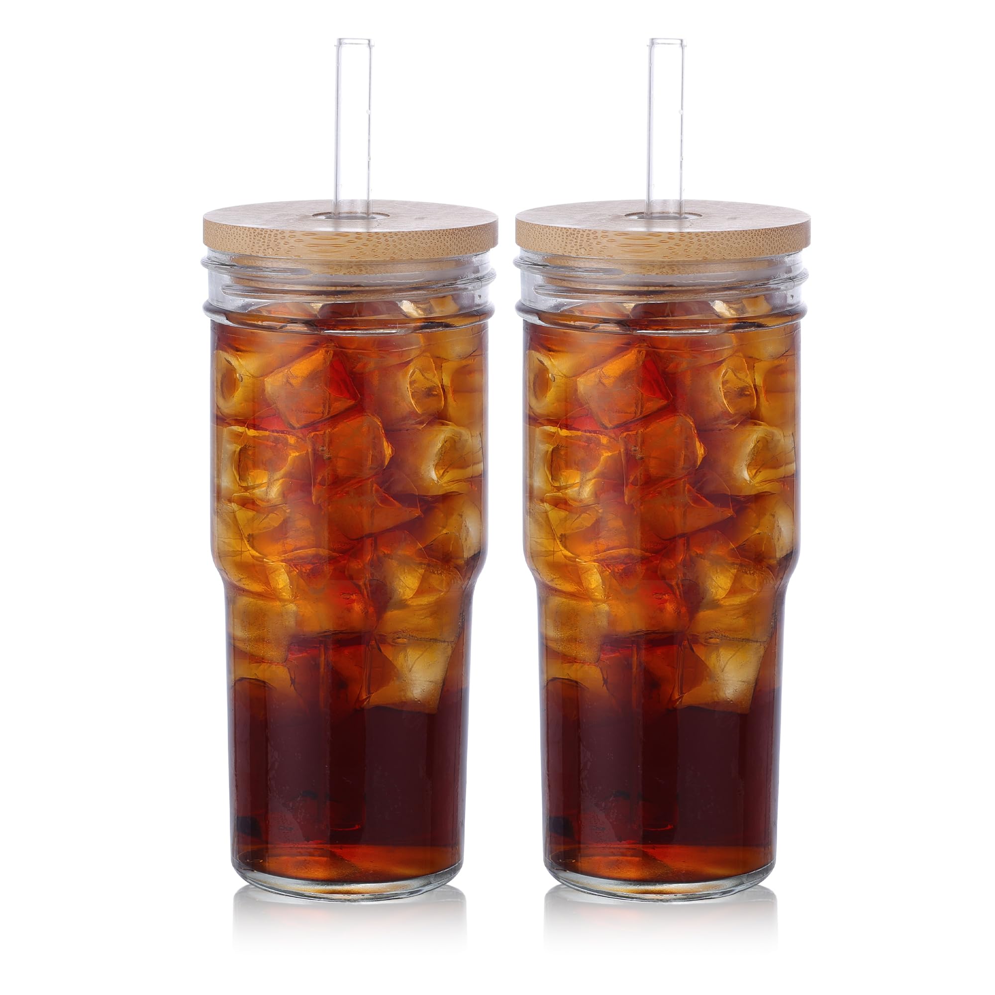 Gazeglyd vaso de cristal 20oz con tapa metálica, ideal para llevar café en movimiento
