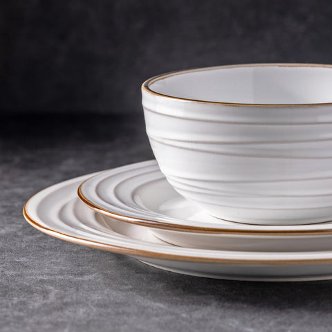 GBHOME diseño circular con borde oscuro para cenas formales