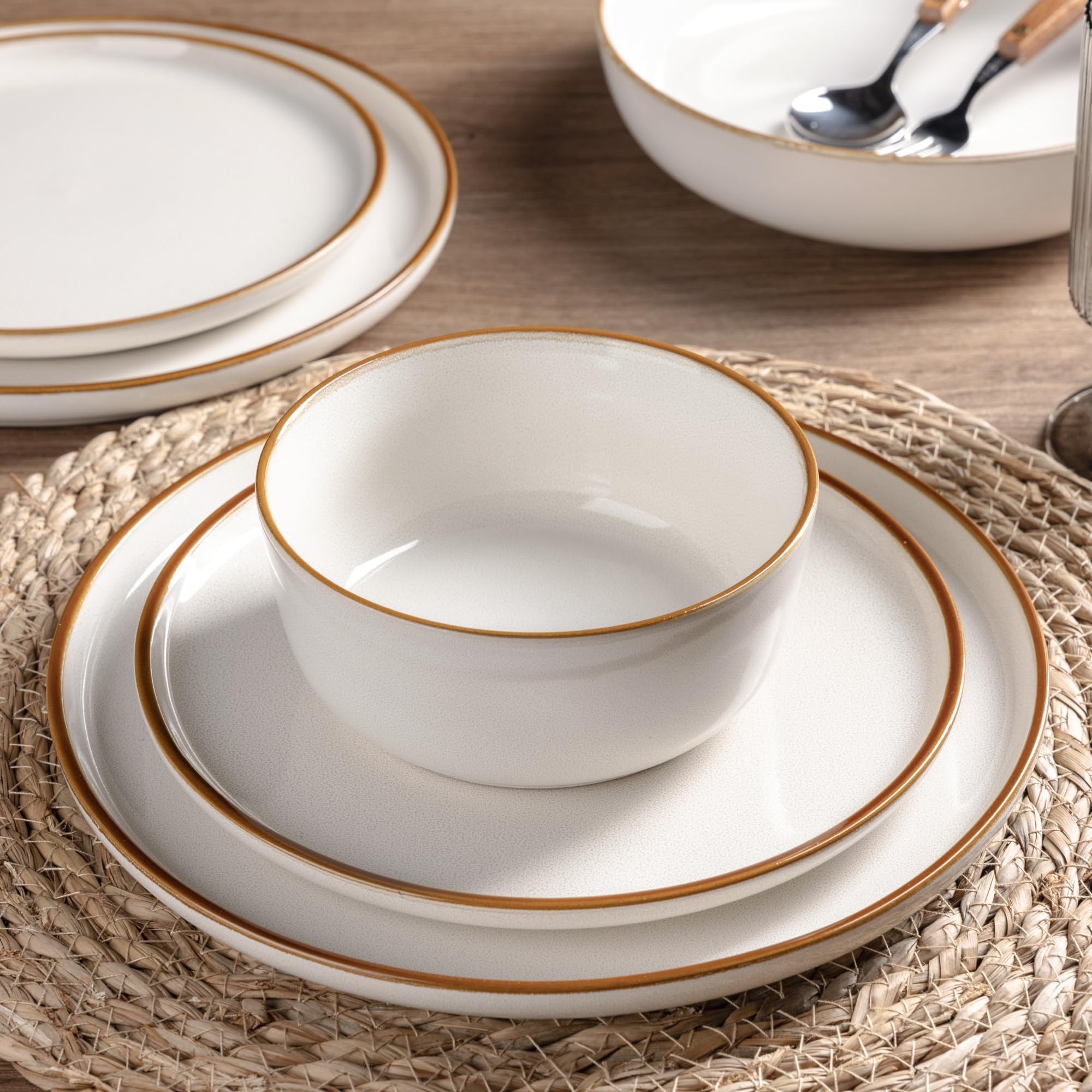 GBHOME glase reactiva perla blanca, cada pieza única y elegante.