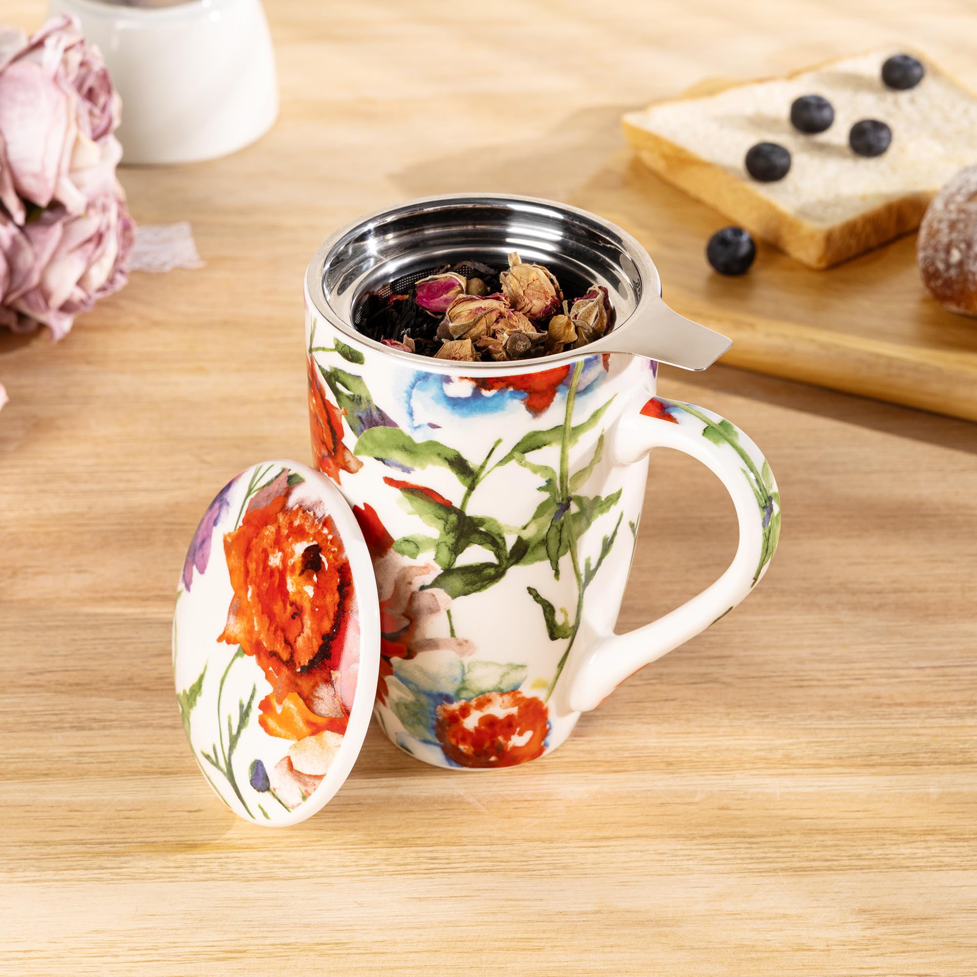 Infusor de acero inoxidable profundo GBhome para hojas grandes de té.