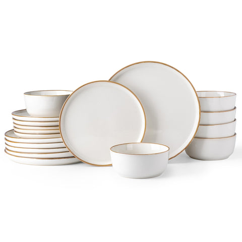 GBHOME platos cerámicos blancos de 10.5 pulgadas, duraderos y aptos para lavavajillas.