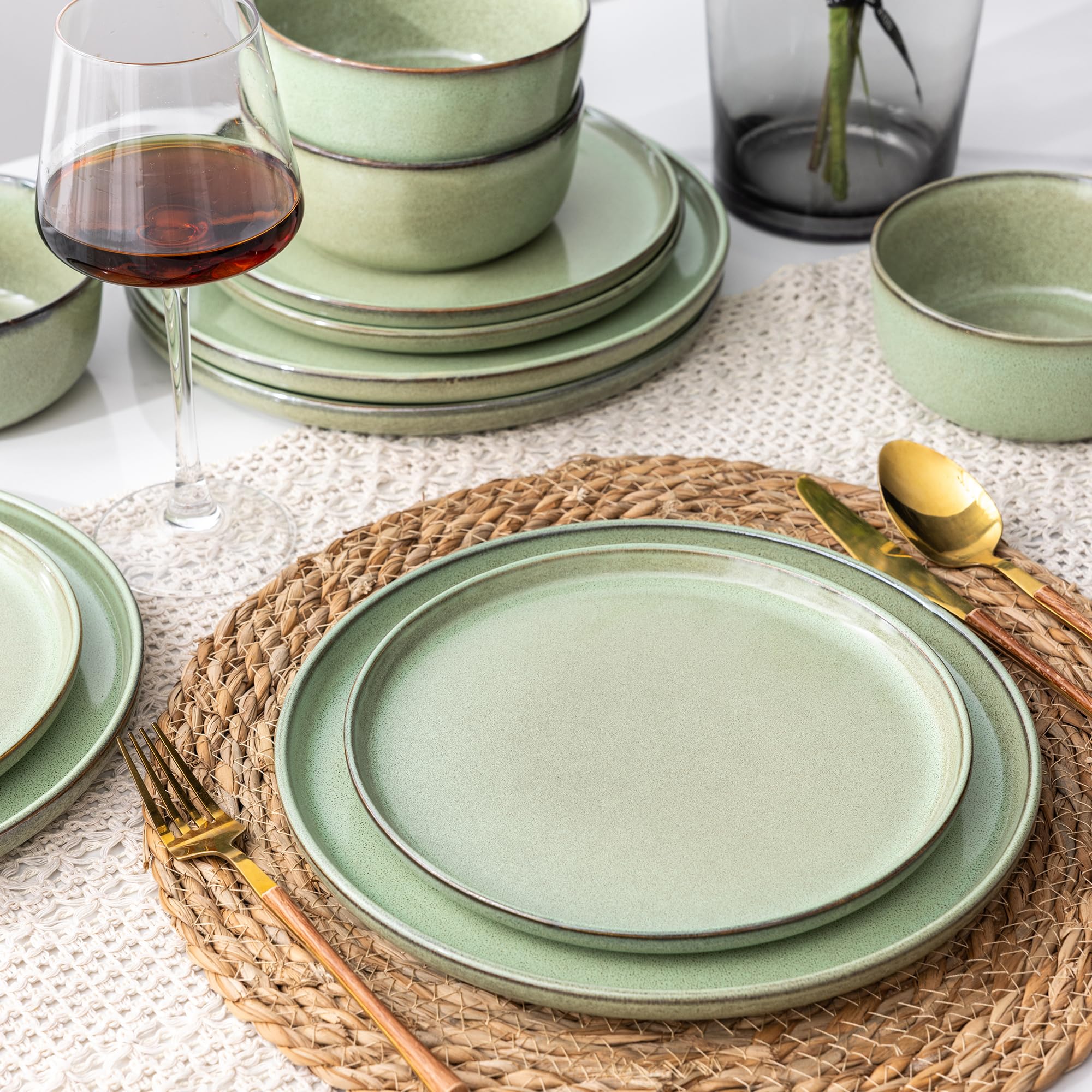 GBhome: platos de postre de 8-5 pulgadas con borde definido para salsas.
