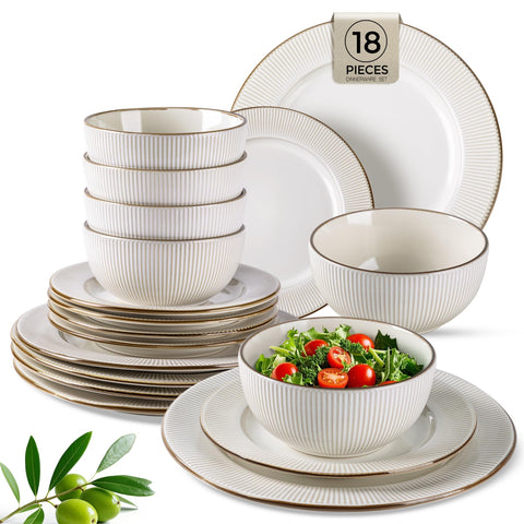 GBHOME plato principal cerámica relieve blanco, ideal para cenas diarias con estilo