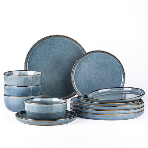 GBHOME conjunto vajilla cerámica 12 piezas para mesa elegante y funcional.