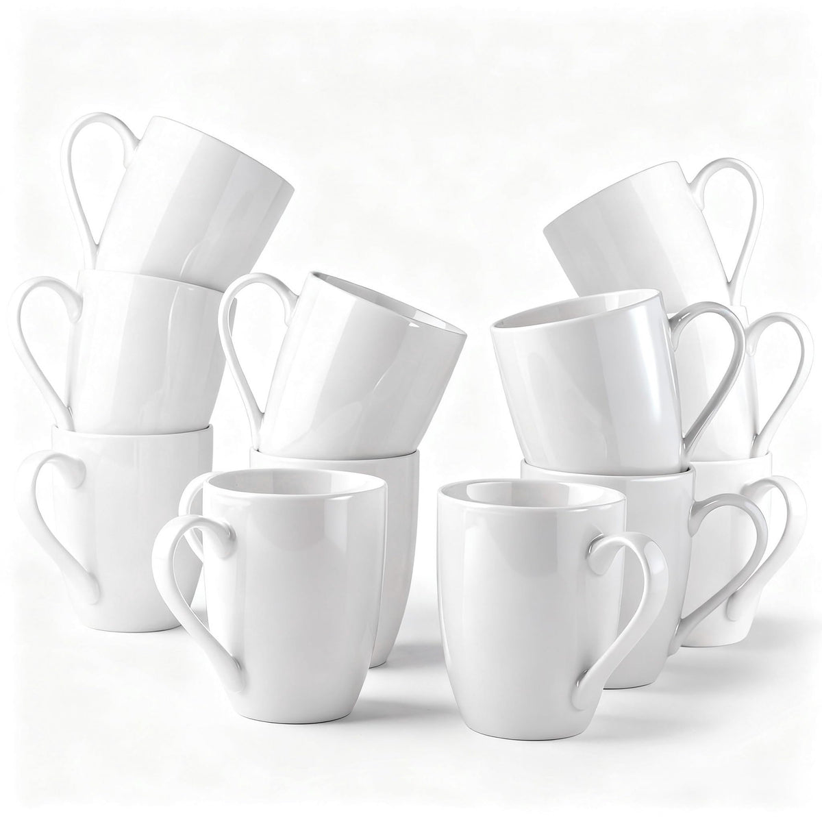 Taza GBHome de café blanca 12oz con manija grande, cómoda para beber caliente