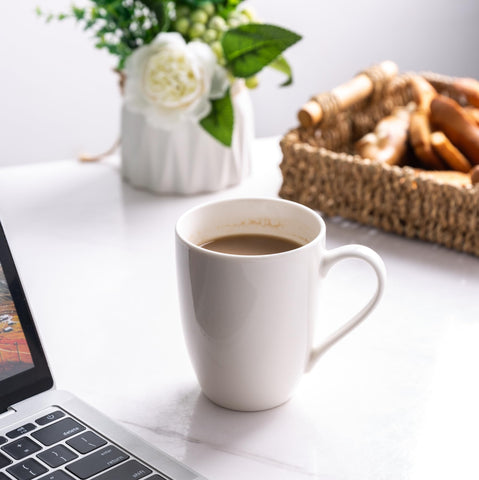 Taza GBHome blanca apta microondas para recalentamiento rápido