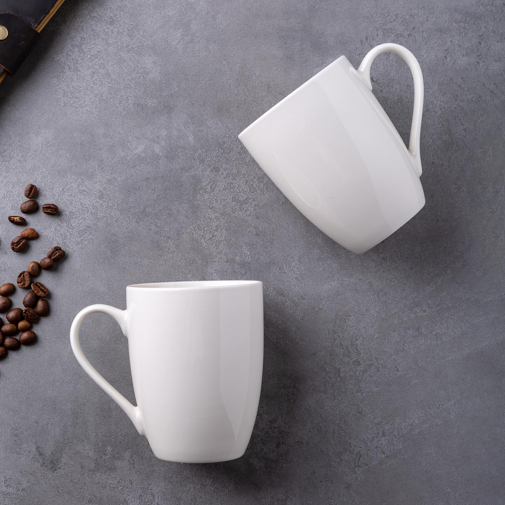 GBHome taza blanca con interior esmaltado brillante, fácil de limpiar