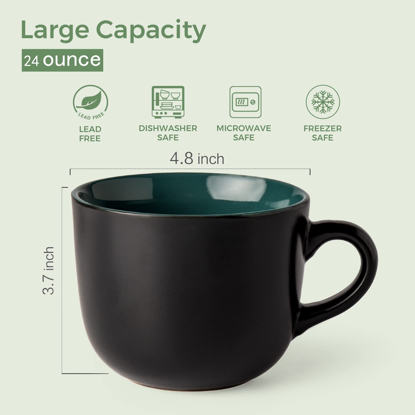 GBhome taza cerámica con asa ergonómica, comodidad al tacto.
