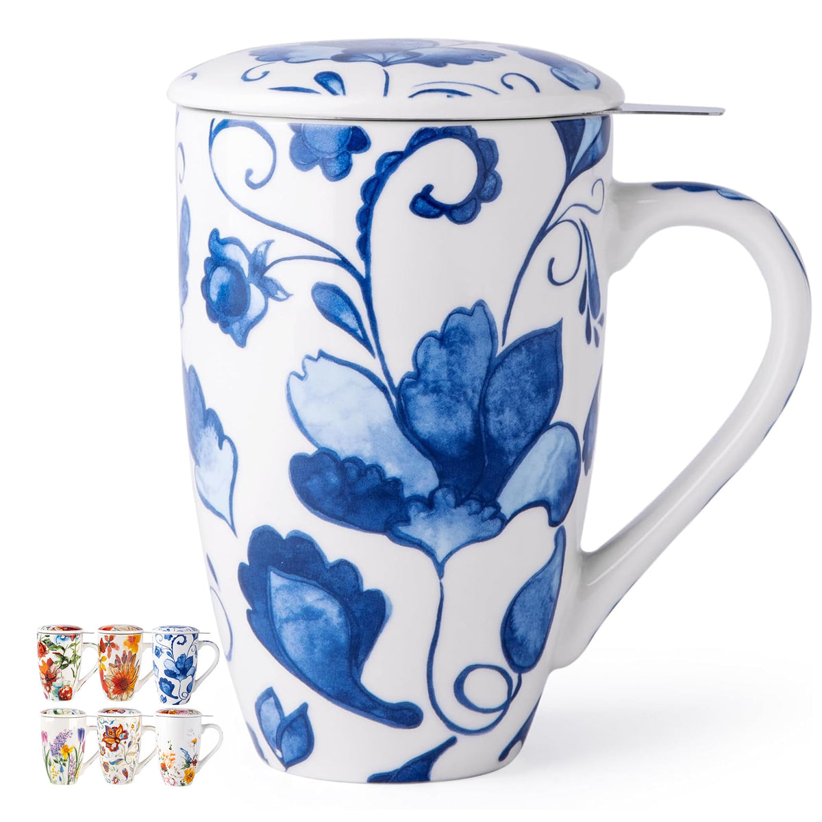 GBHOME Taza de té con infusor y tapa, ideal para infusiones aromáticas diarias