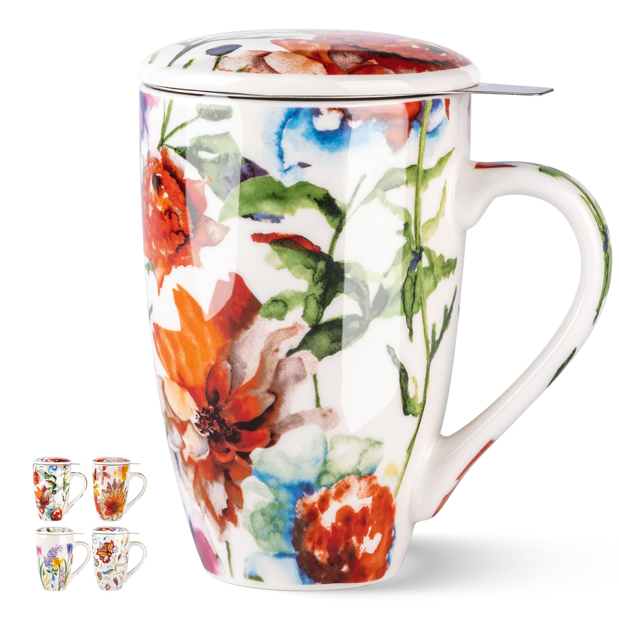 GBhome taza de té con infusor y tapa, diseño elegante para infusiones diarias.
