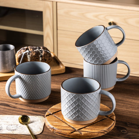 GBhome tazas apilables con borde suave para beber cómodamente