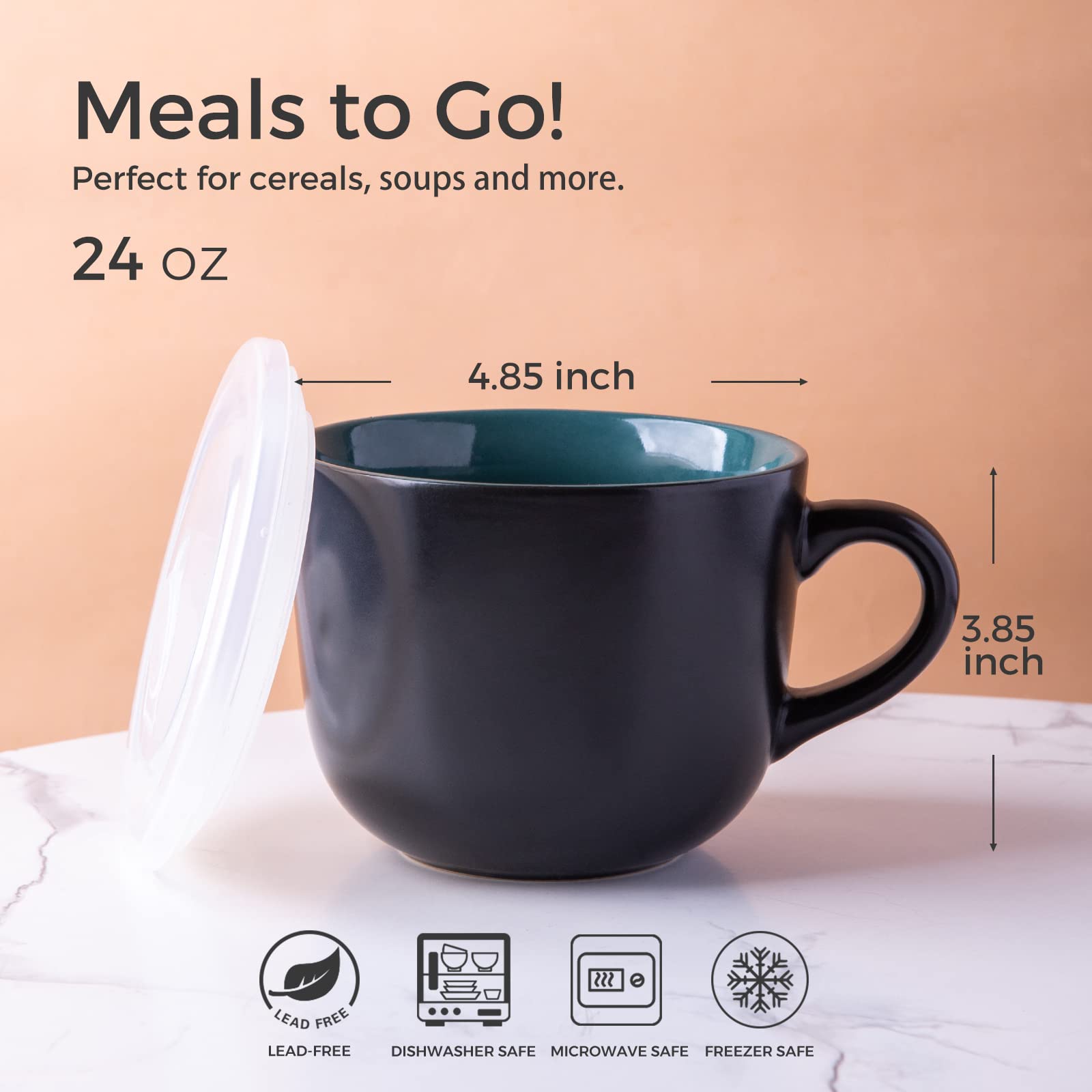 GBHOME tazas con mango grande para un agarre cómodo y seguro al manipular caliente.