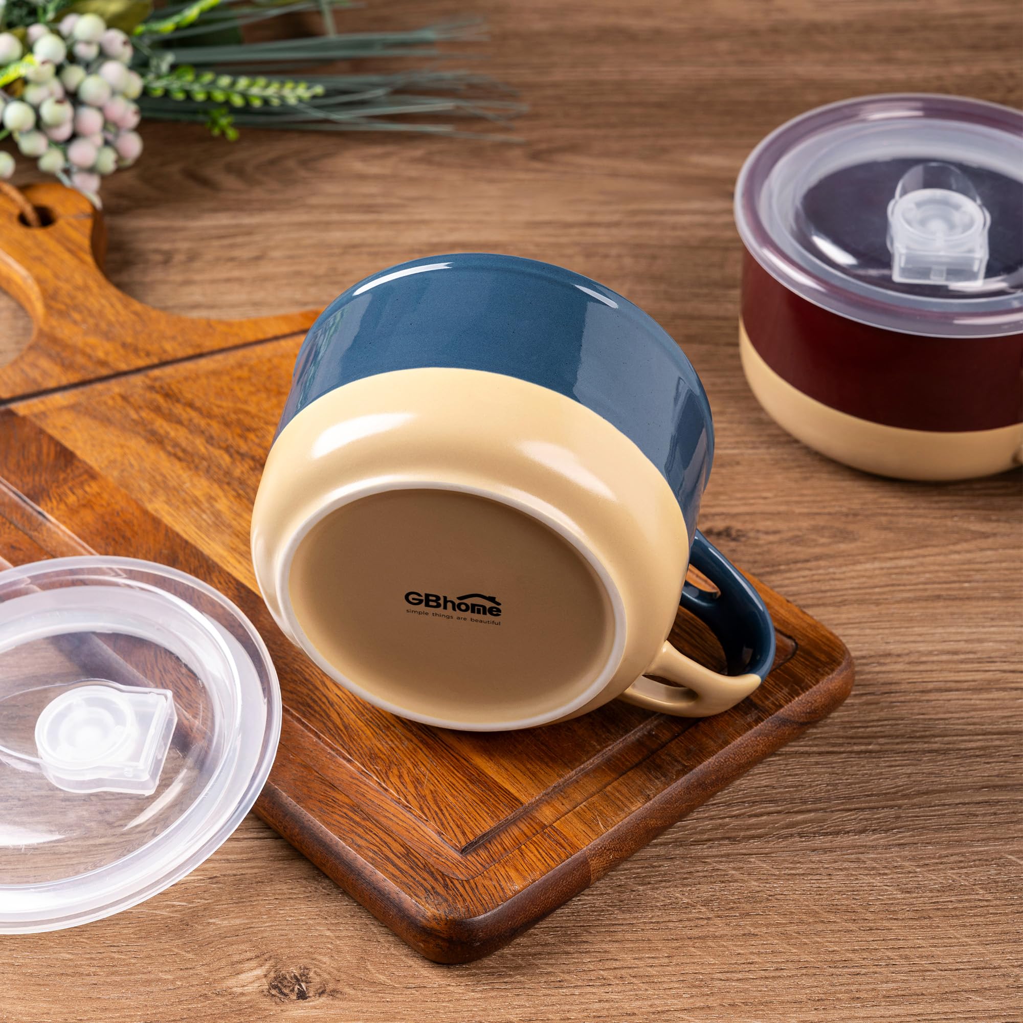 GBhome taza de sopa con asa amplia, cómoda para sostener