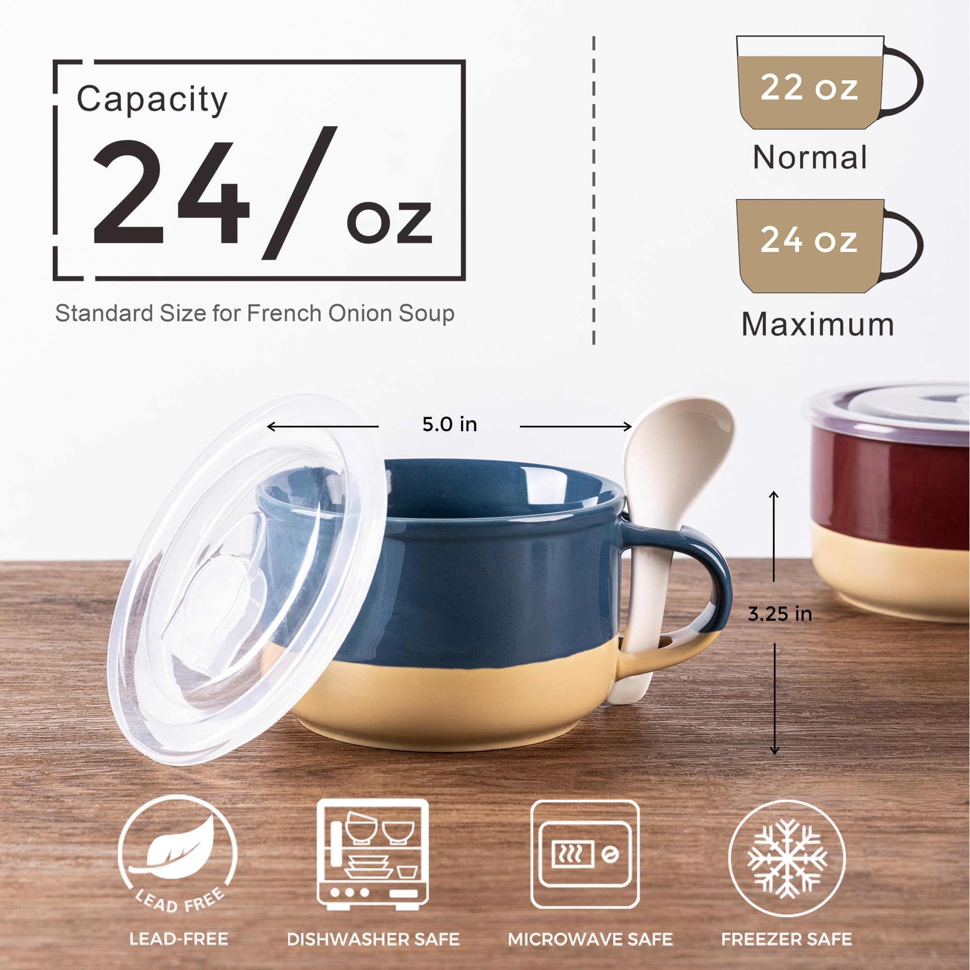 GBhome tazas cerámicas con cuchara de porcelana, detalle elegante