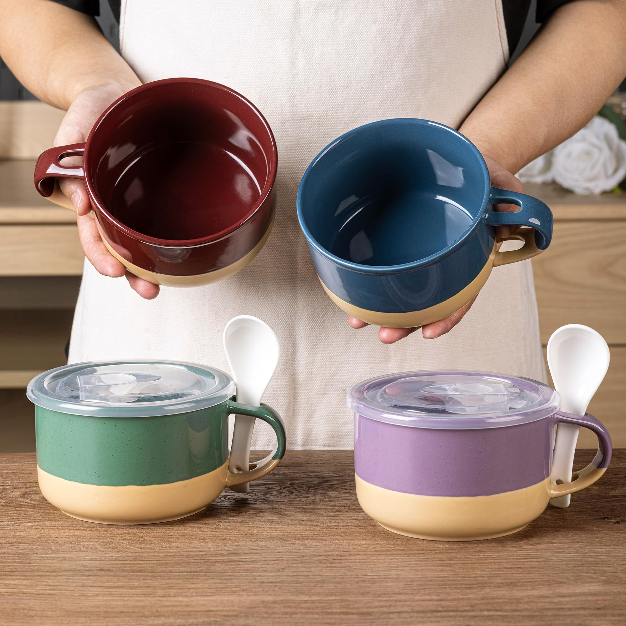 GBhome tazas cerámicas aptas para lavavajillas y refrigerador