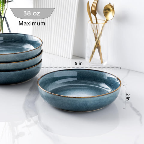 GBHOME tazones cerámicos con diseño azul espacio para mesa elegante