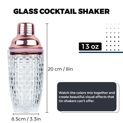 Gbuxska vaso de cristal para cocteles con sello de silicona evita derrames