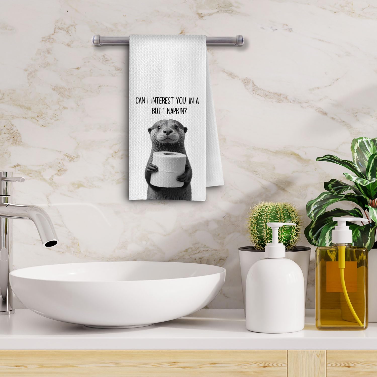 Toalla de té GCFET nutria divertida, ideal para secar platos y limpiar superficies.