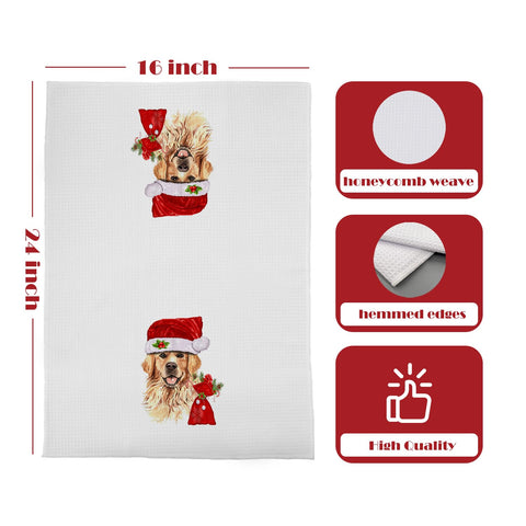 GCFET toallas con motivo navideño y perro, ideal como regalo.