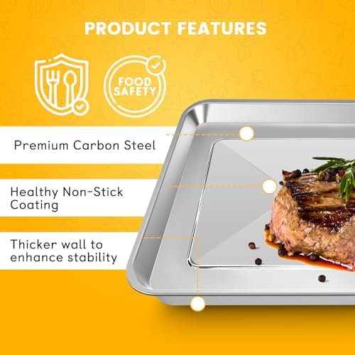 GCQ bandeja antiadherente, fácil limpieza, ideal para verduras y carnes.
