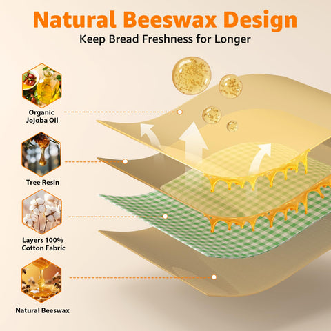 Bolsas GCTGCT de algodón con cera de abeja para almacenamiento reutilizable