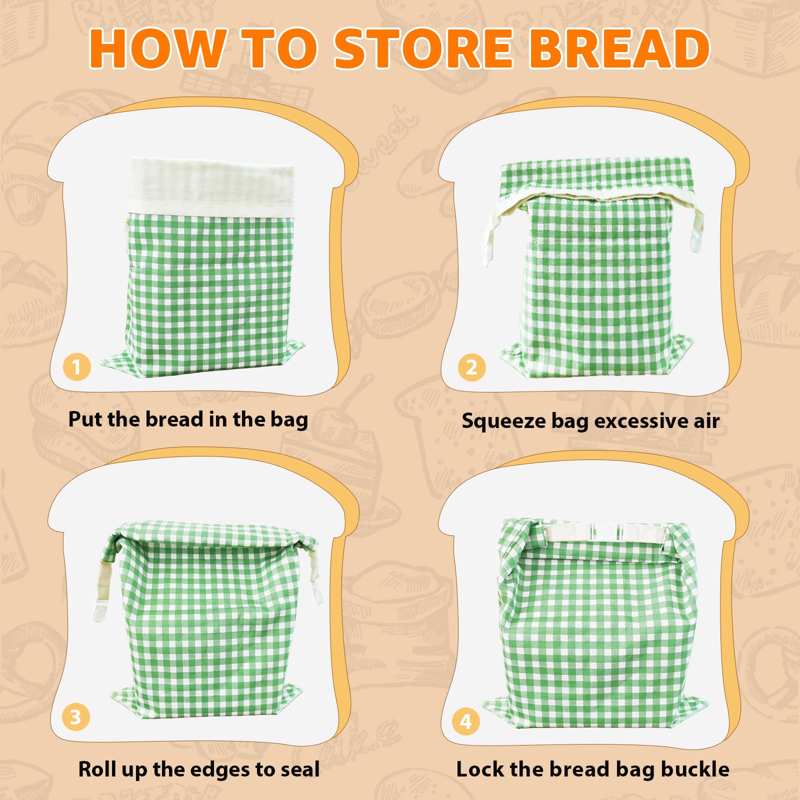 Bolsas GCTGCT para picnic y almuerzo con pan fresco