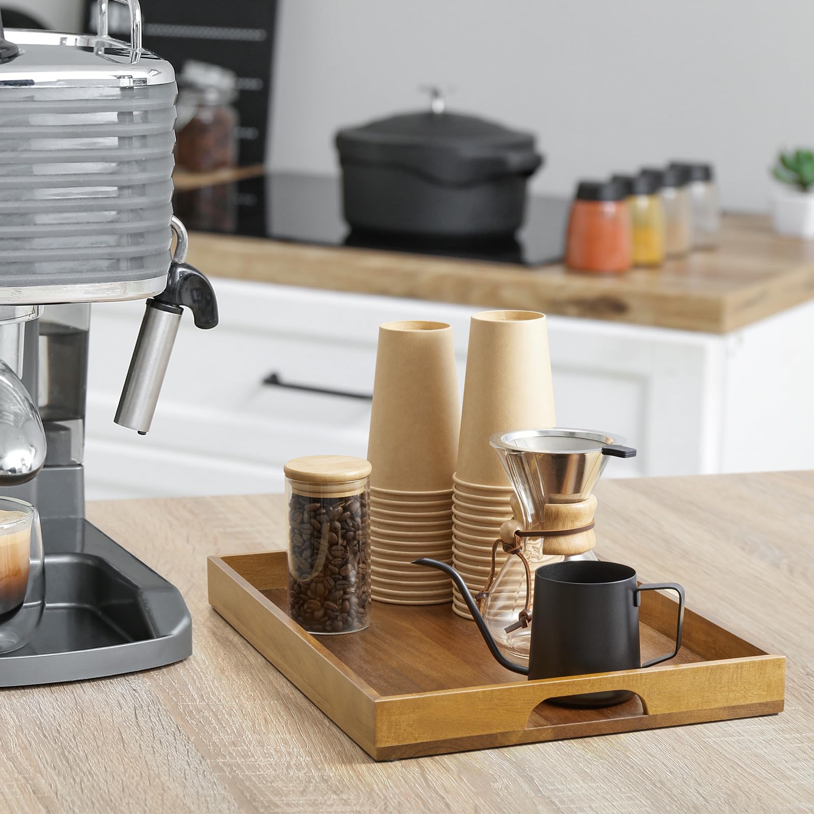 GCWSTJK bandeja acacia versátil para cocina y sala, práctica en toda la casa