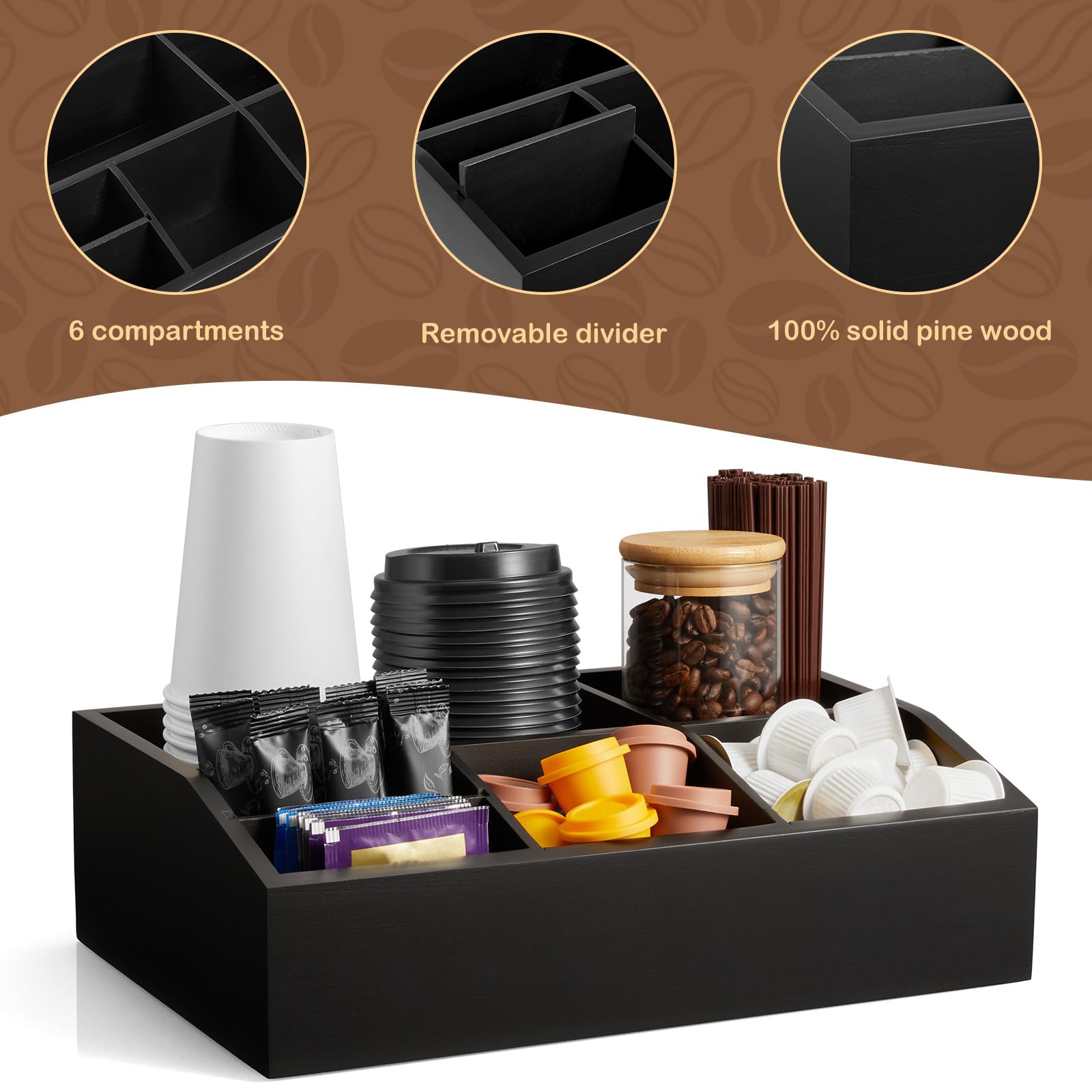 Organizador GCWSTJK de madera de pino resistente