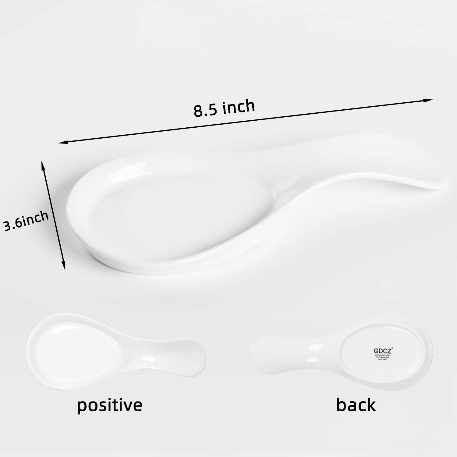 GDCZ reposacucharas porcelana, primer plano, muestra acabado suave y duradero.