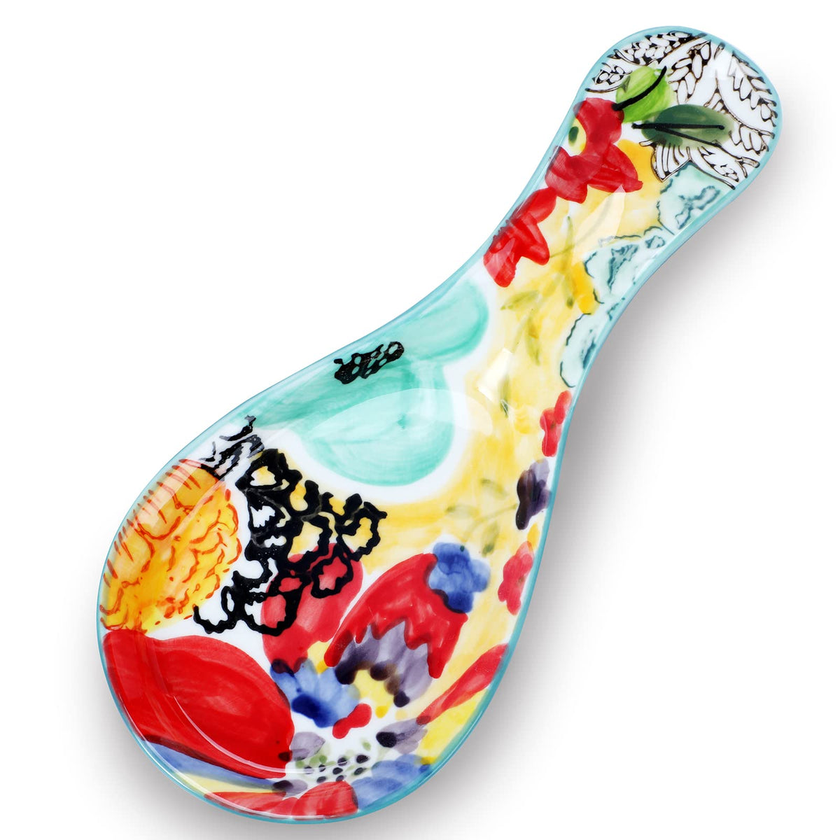 GDCZ reposacucharas cerámico multicolor: diseño artesanal para ordenar cucharas en la encimera