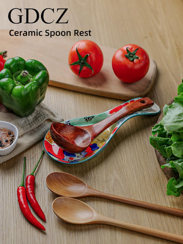 GDCZ reposacucharas cerámico uso diario en cocina, práctico y decorativo