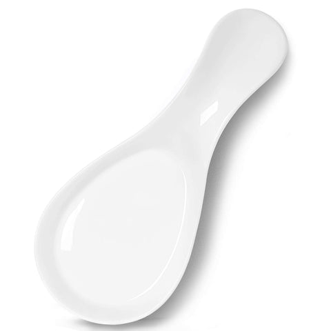Reposacucharas GDCZ grande de porcelana blanca sobre la encimera, mantiene utensilios ordenados.