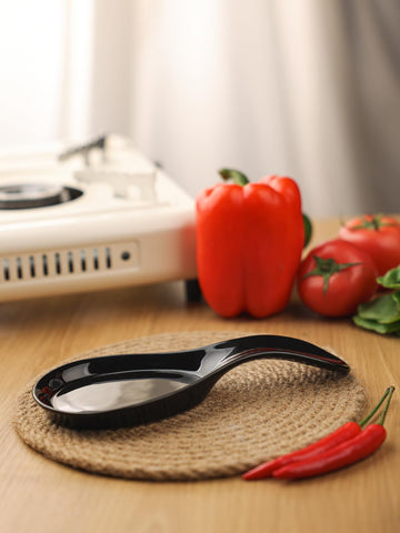 GDCZ reposapalos cerámica grande negro, diseño compacto para cocinas modernas